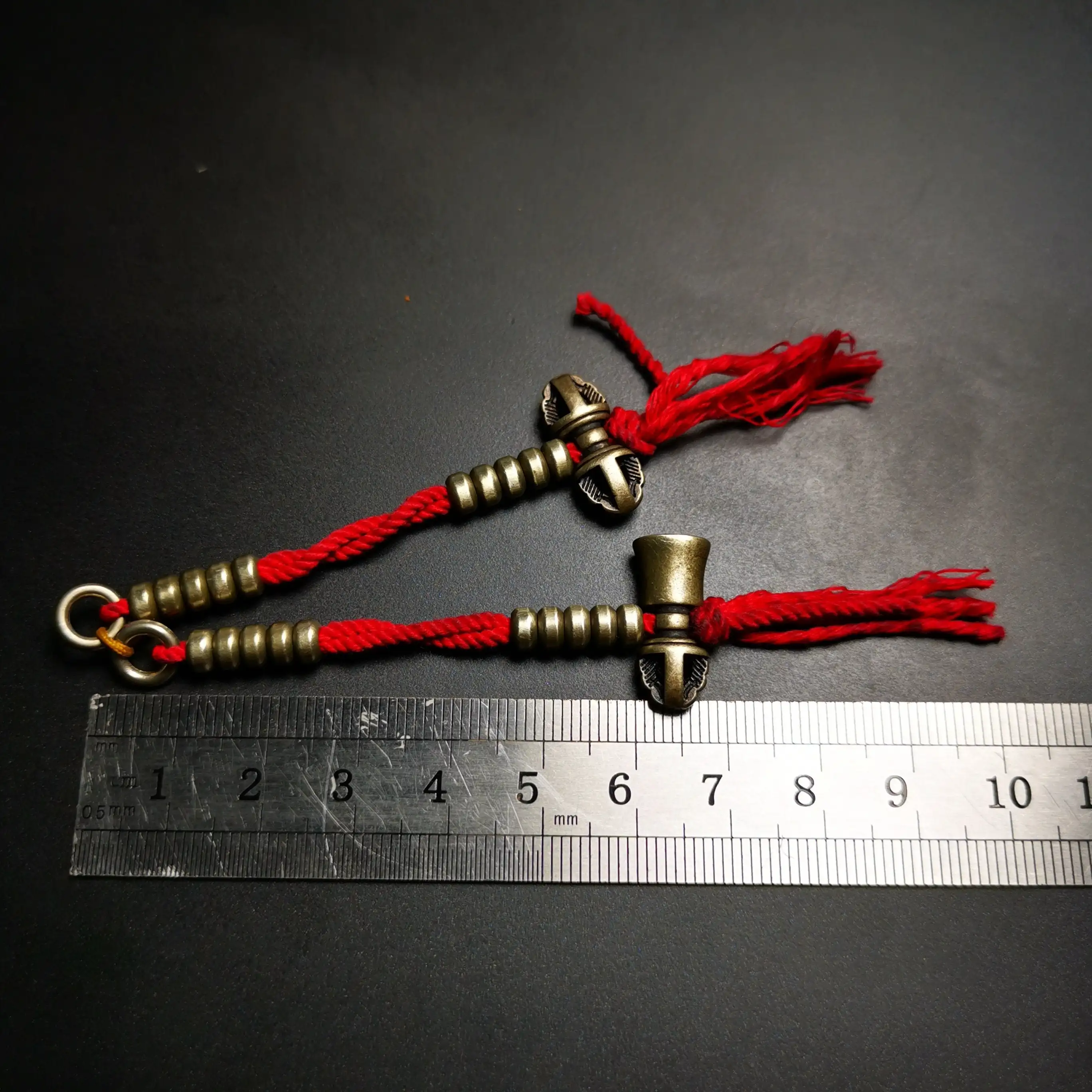 Gandhanra Handmade Tibetan Buddhist Mala Counters,Prayer Bead Counters,with Dorje and Vajra Pendant,Made of White Copper