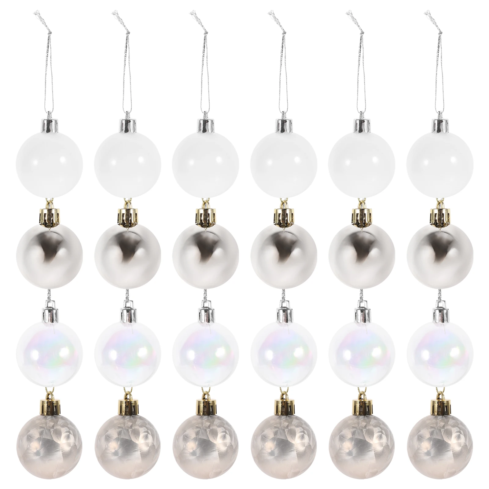 

24 Pcs 4cm Christmas Balls Plastic naments Tree Hanging Decor Ball Pendants Home Office School Xmas Supplies Gardening