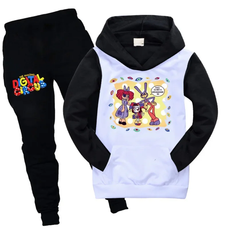 Kids Clothes New Movie The Amazing Digital Circus merch Boys Girls Casual Tracksuit Teenage Boys Long Sleeve Hoodie Pants Suit