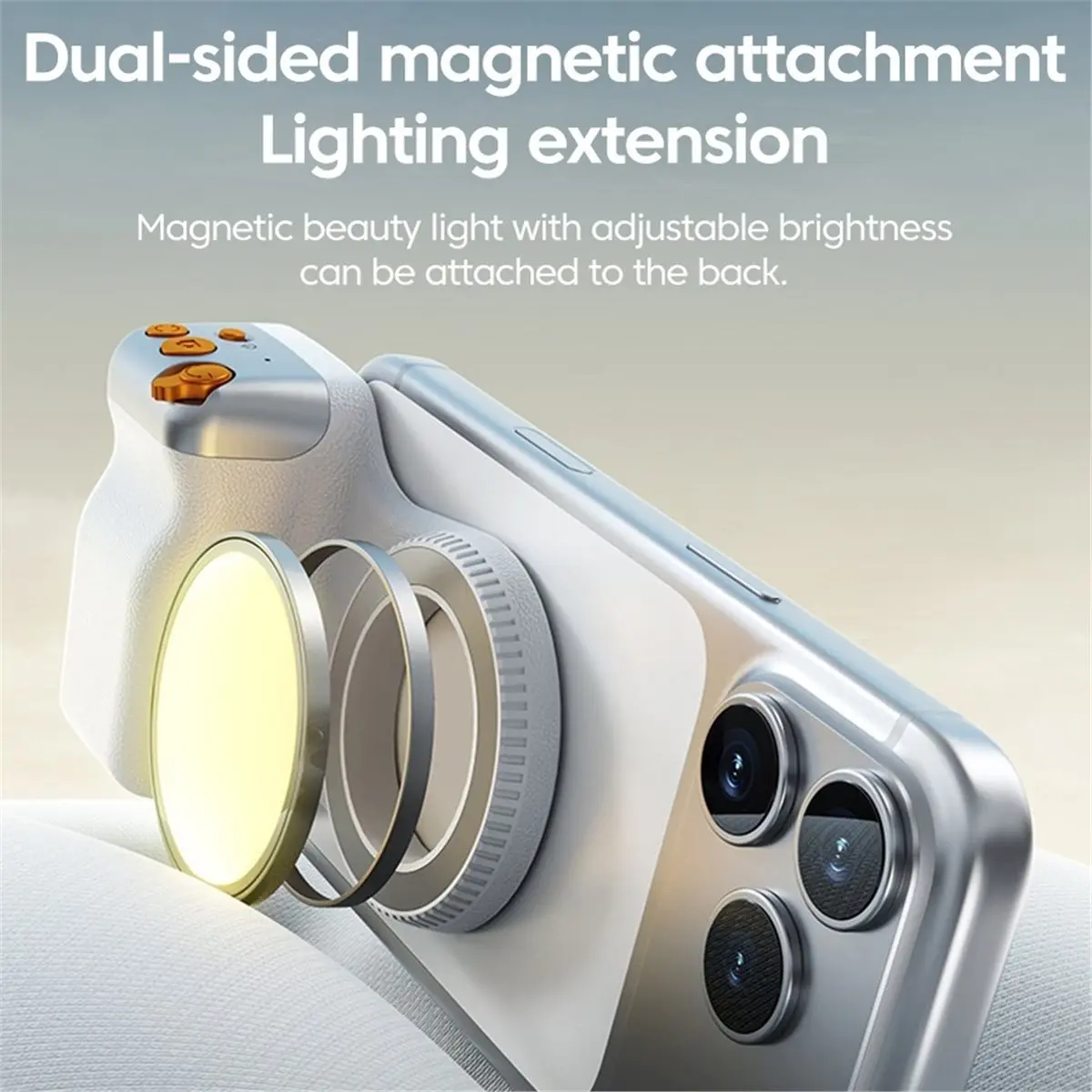 Magnetic Phone Camera Assist Grip Zoomable Smart Phone Holder Aid Bluetooth Remote Control Handle,1Set