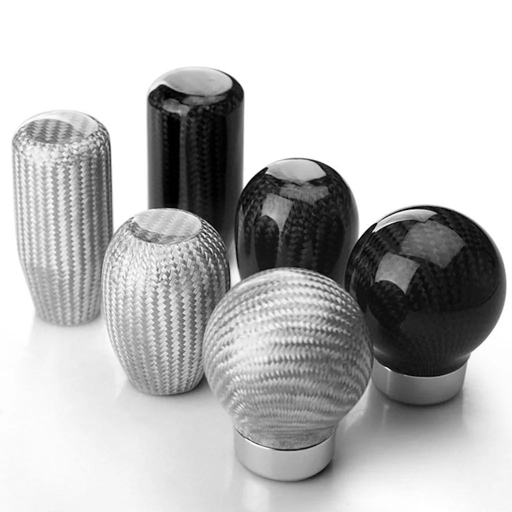 

Universal Car Gear Shift Knob Carbon Fiber Round Shifter Head Handle Stick Lever For Manual Automatic Vehicles AT MT