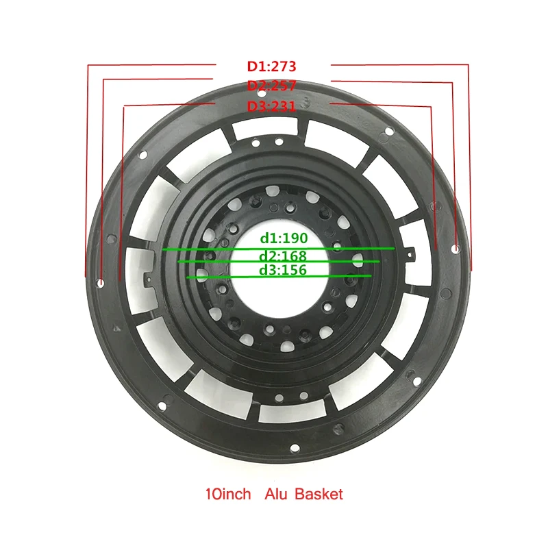 1 pc 10 Inch Car Subwoofer Aluminum Basket Frame Diameter 273mm Speaker Spider DIY Repair Parts Accessory