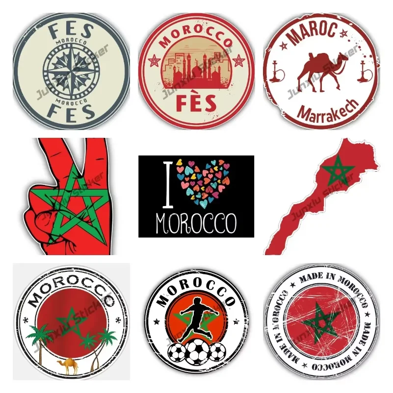 

Morocco Sticker Car Moto Map Flag Vinyl Decal Morocco Football City Tourism Stamp Commemorative Decal for Car The Whole Body
