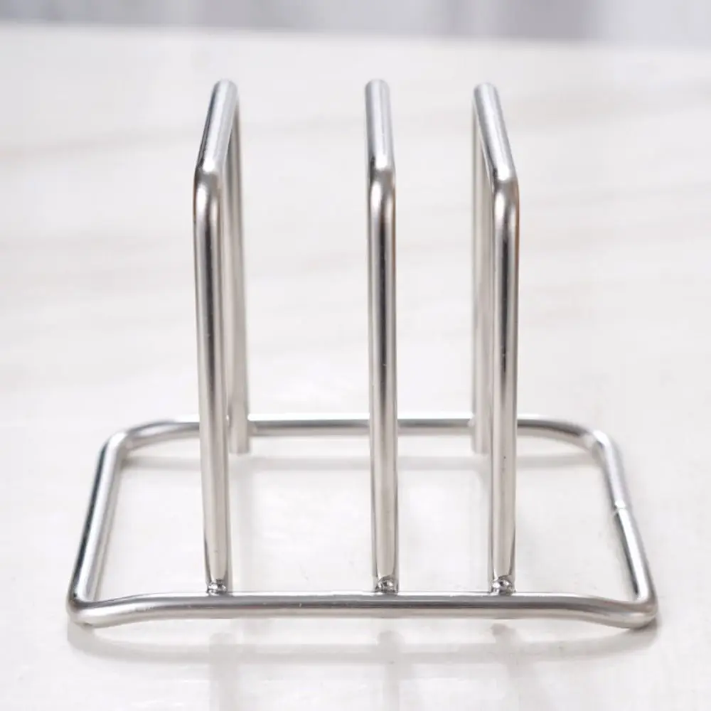 Practical Stainless Steel Cutting Board Holder Rustproof 2 Sectional Dish Drying Rack Sturdy Vertical Pot Lid Stand Utensil