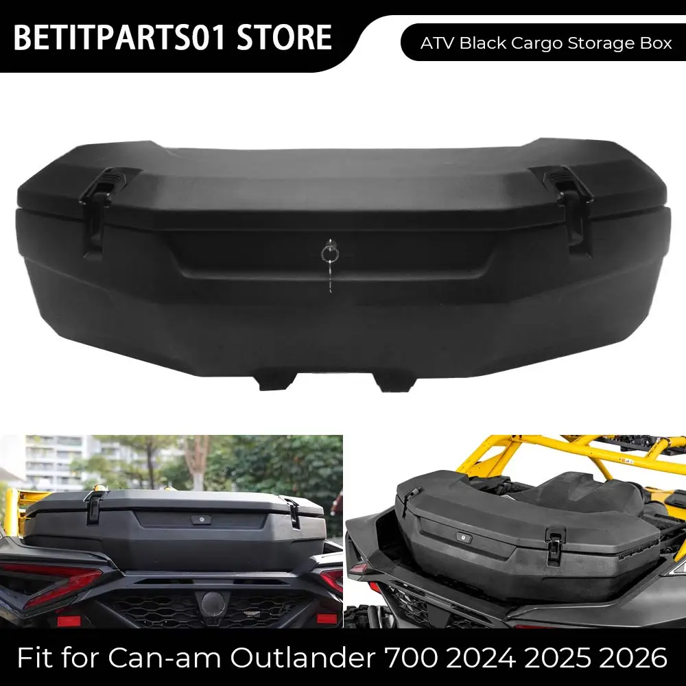 

1 шт. 30 л/8 галлонов Задний багажный ящик с замком, грузовой контейнер, аксессуары для квадроциклов, черный, для Can-am Outlander Max 700 DPS 2024 2025 2026