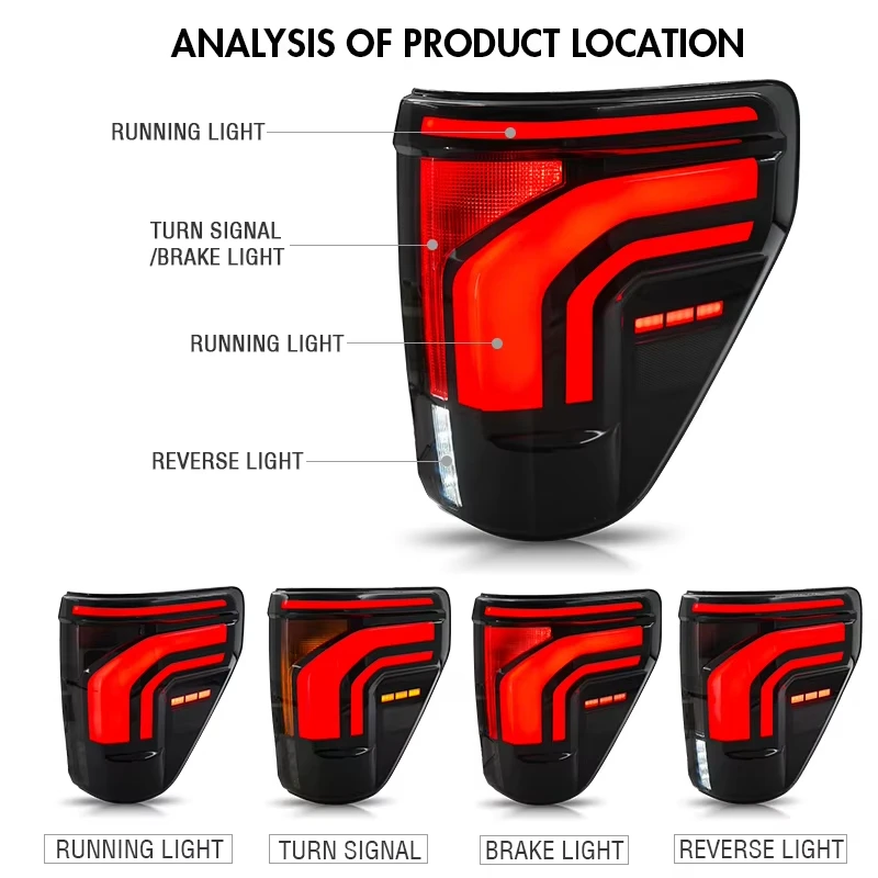 Hinten LED Rückleuchten für F150 F-150 2021 2022 2023 2024 Rückleuchten Dynamische Blinker Bremse Rückleuchten Auto zubehör