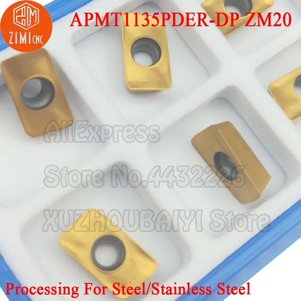 10pcs APMT1135PDER-DP ZM20 APMT1135PDER DP APMT1135 PDER APMT 1135 PDER Carbide Milling Inserts Turning Tools Cutter Lathe Blade