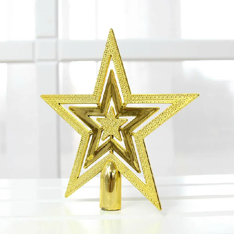 Hollow Star Tree Top Pendant Decor Multi Size Ornament For Christmas Tree Store Window Indoor Shooting Scene Props