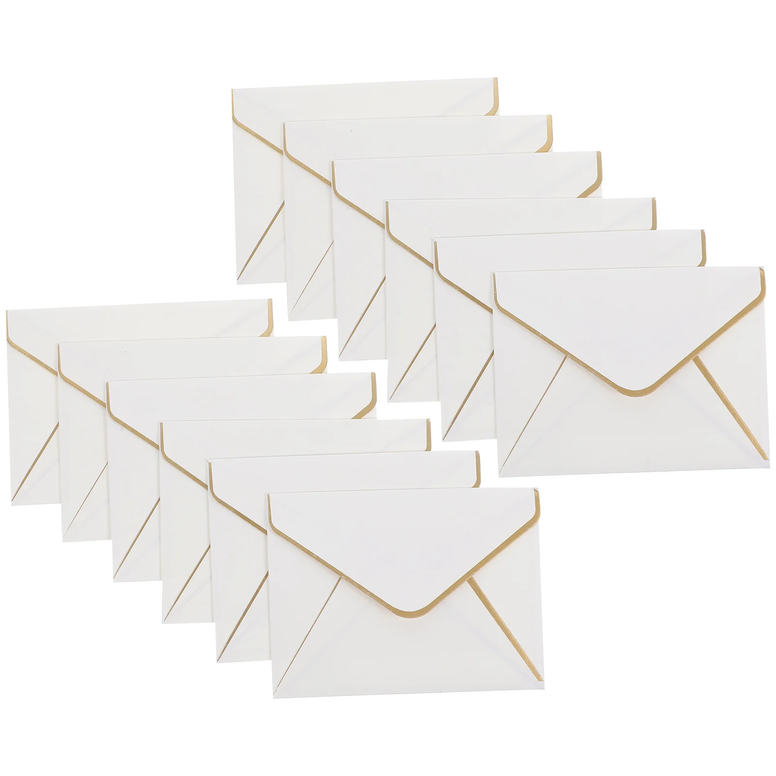 

24pcs Gold Trim Envelopes Paper Aluminum Foil Wedding Invitation Envelopes For Greeting Cards Holiday Party Graduation Event