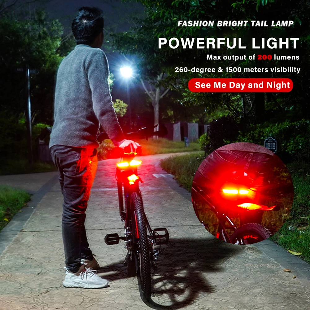 Bike Wireless Remote Turn Signal Light Rechargeable Bicycle Rear Lamp Night Riding Safety Warning Taillight Cycling Accessories