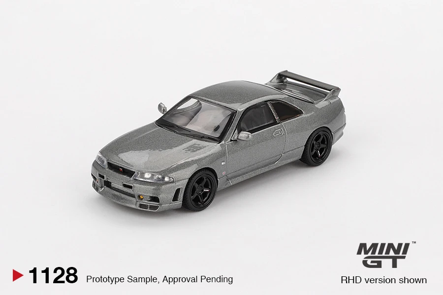 MINIGT 1/64 نيسان سكاي لاين GT-R رمادي معدني داكن MGT01128-CH سيارة سبيكة موتور سيارة دييكاست نموذج معدني لعب أطفال بنين