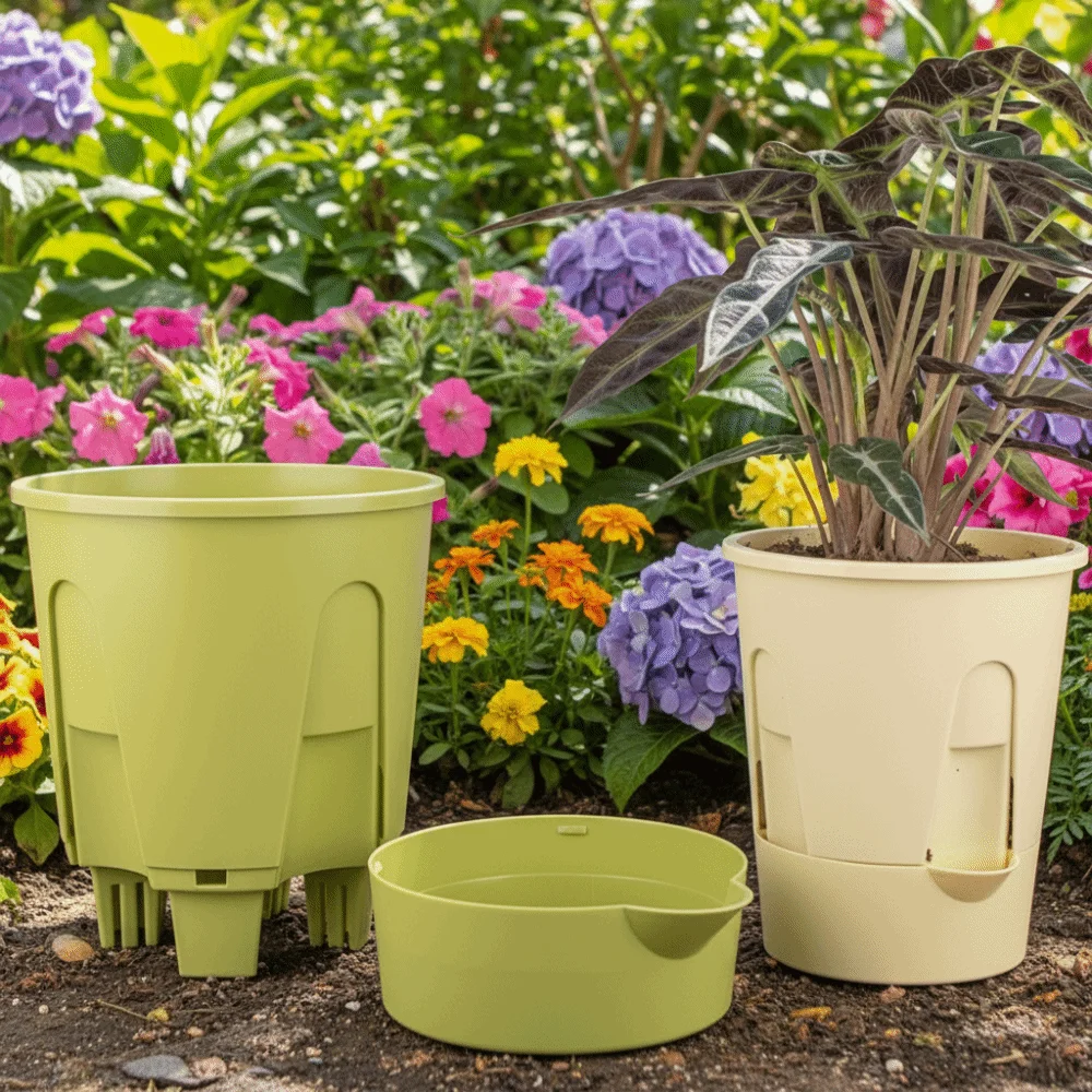 Plastic Self Absorbing Flowerpot Thickened Tall Drain Holes Hydroponic Flowerpot Large Capacity Water Storage