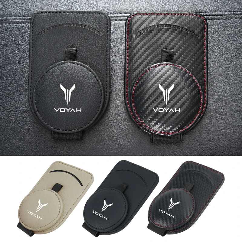 Clip Universal para Gafas de Sol de Coche, Porta Tarjetas y Boletos de Cuero, Accesorios para Auto para Dongfeng Voyah Free Dreamer 2021 2022 2023