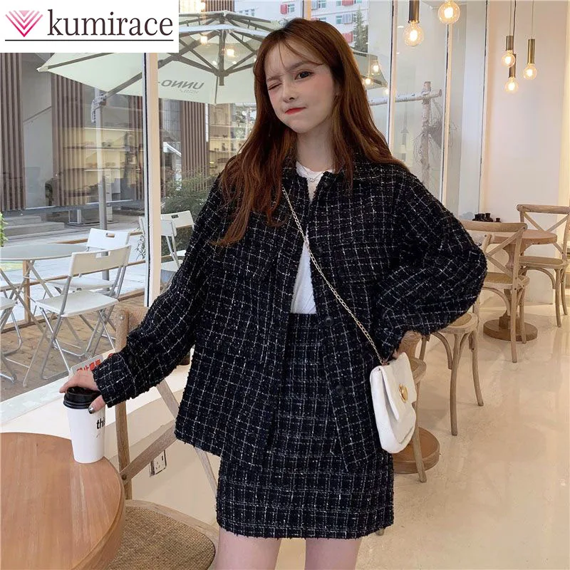 Autumn/Winter Set Skirt for Women 2024 New Korean Style Fashion Style Long Sleeved Coat Short Skirt Two Piece Set Skirt Sets