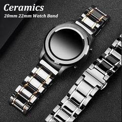 Ceramic Stainless Steel Band For Samsung Galaxy Watch Classic 4 5 Pro 40 44 45mm Gear Sport  For Huawei GT 2 3 PRO 46mm Bracelet