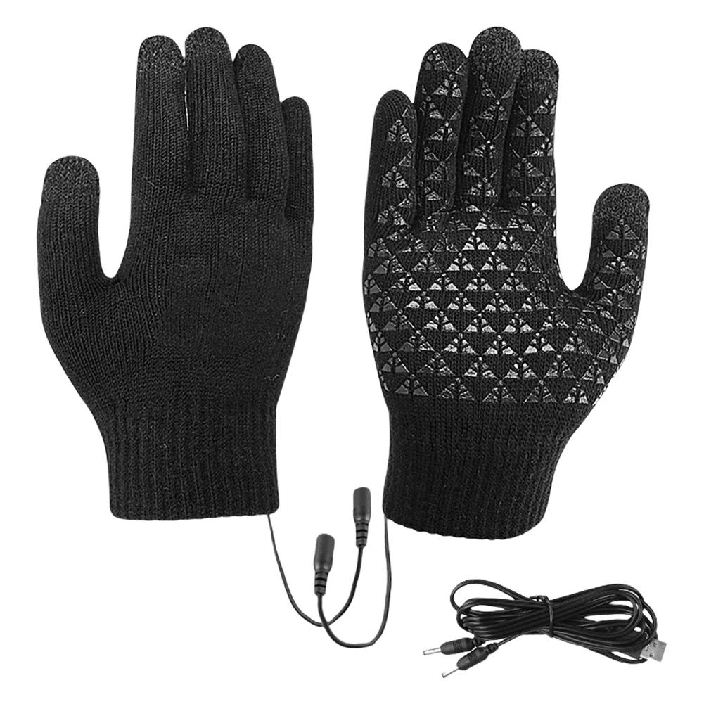 USB-Heizhandschuhe, Touchscreen, Winter-Snowboard-Handschuhe, gestrickte Handschuhe, Handwärmer für Rucksackreisen, Bergsteigen, Reiten, Camping