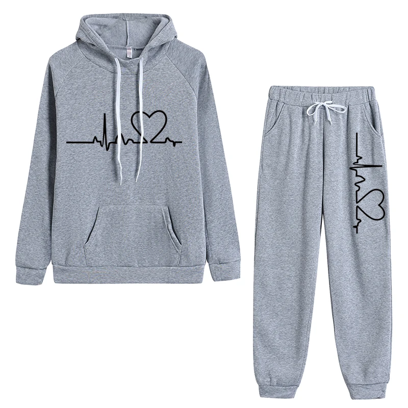 New Autumn Winter Woman Tracksuit Hoodies+Sweatpants 2-Piece Fashion Causal Jogging sweatshirt Clothes Pullover Fleece Pant Sets