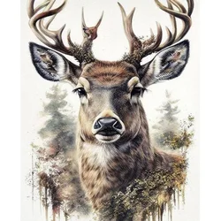 AB Diamond cross stitch Painted Deer in the woods 5D DIY Diamond embroidery rhinestone painting Diamond Painting