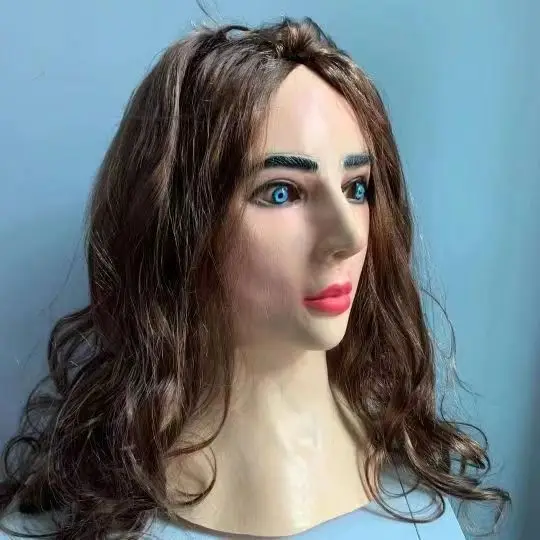 Beautiful Woman Latex Head Mask Halloween Funny Masquerade Props