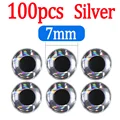 100pcs Silver 7mm