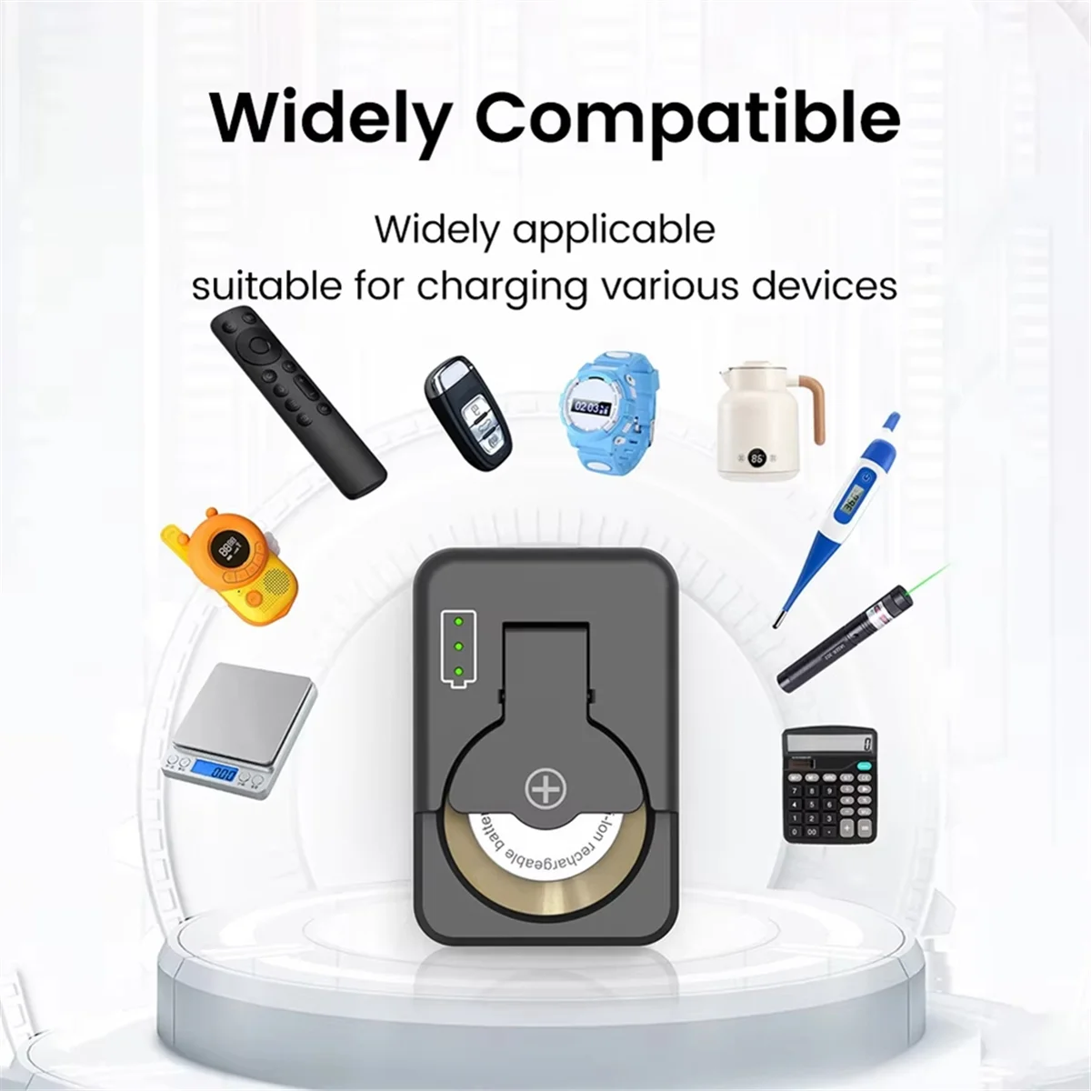 SCLS USB C Coin Cells Button Battery Charger for LIR1025/1220/1254/1620/1632/2016/2025/2032/2430 Button Battery Charger A