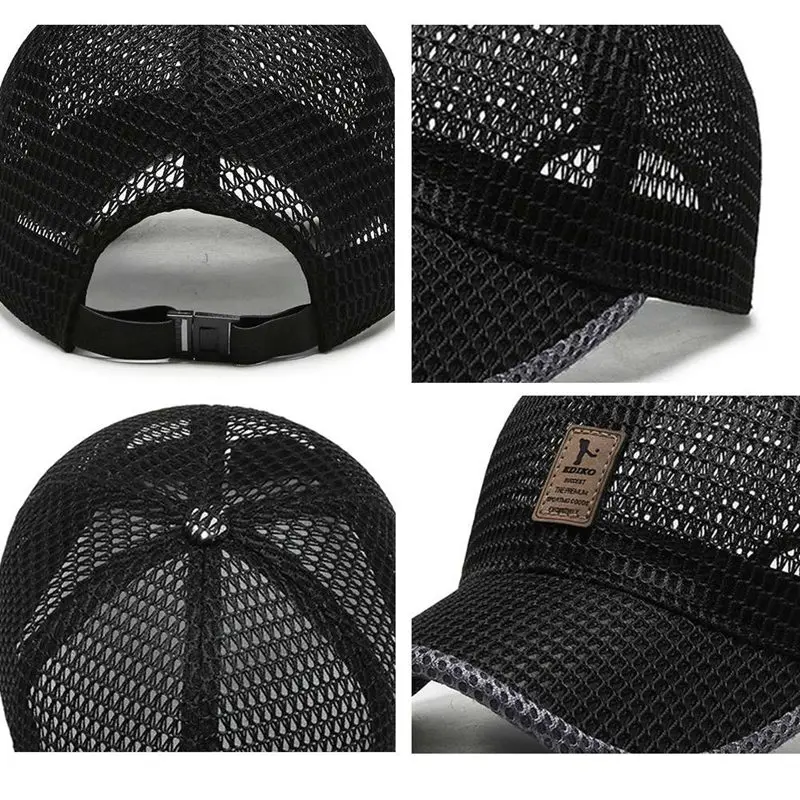 Mężczyźni Kobiety Outdoor Summer Full Mesh Net Cool Breathable Quick Drying Sunhat Baseball Cap Anti-UV Tennis Golf Sport Trucker Hats