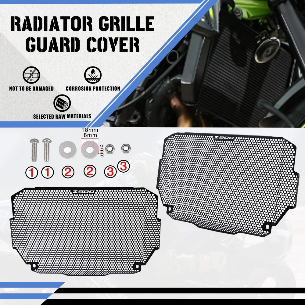 

Для KAWASAKI Z900 Z900 2017 2018 2019 2020 2021 2022 2023 решетка радиатора мотоцикла защитная крышка аксессуары Z900