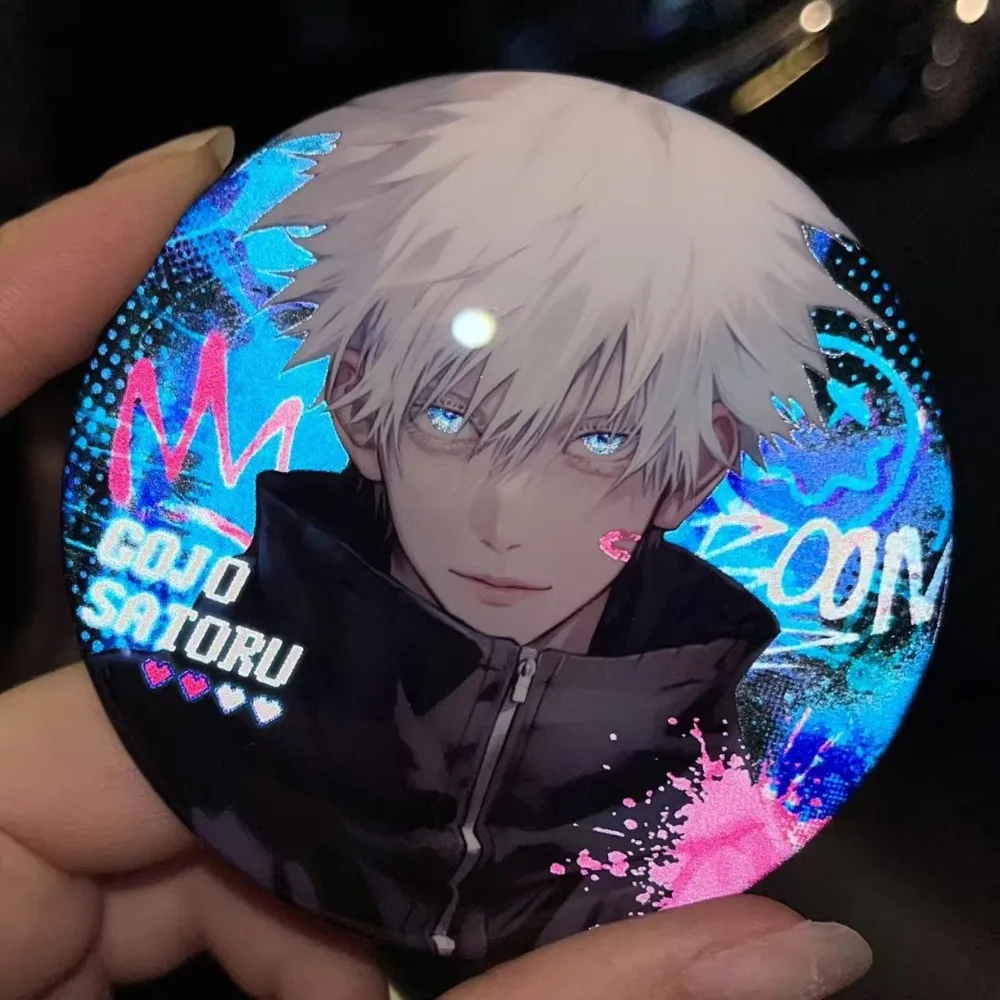 58 مللي متر لعنة Jujutsu Kaisen Gojo Satoru بروش الملابس حقيبة التلبيب دبوس تذكارية لينة زر قبعة الزخرفية شارة هدية الكريسماس