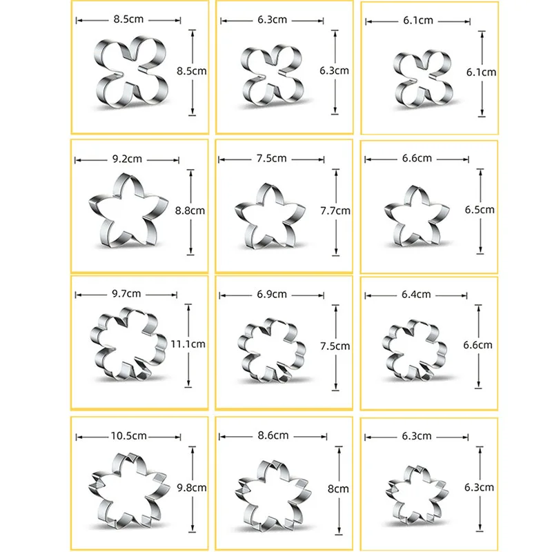 DIY Fondant Flower Sugar Biscuit Cutter Mold Baking Cookie For Cake Embosser Stencil Pastry Tools Stencil Kitchen Accesorios