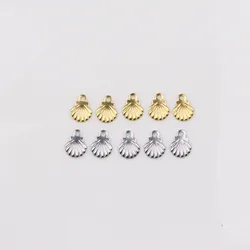 100/20pcs 6mm Wholesale StainlessSteel Mini Shell Dangling Charms DIY Anklets Earrings Bracelets Unfading Colorless 2 Colors