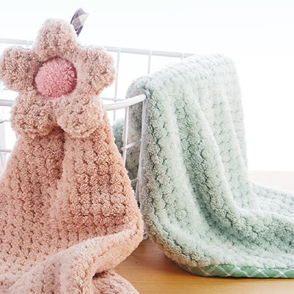 

Hanging Hand Towel Washcloths Water Absorbent Wiping Hands Wipe Quick-frying Dishcloth