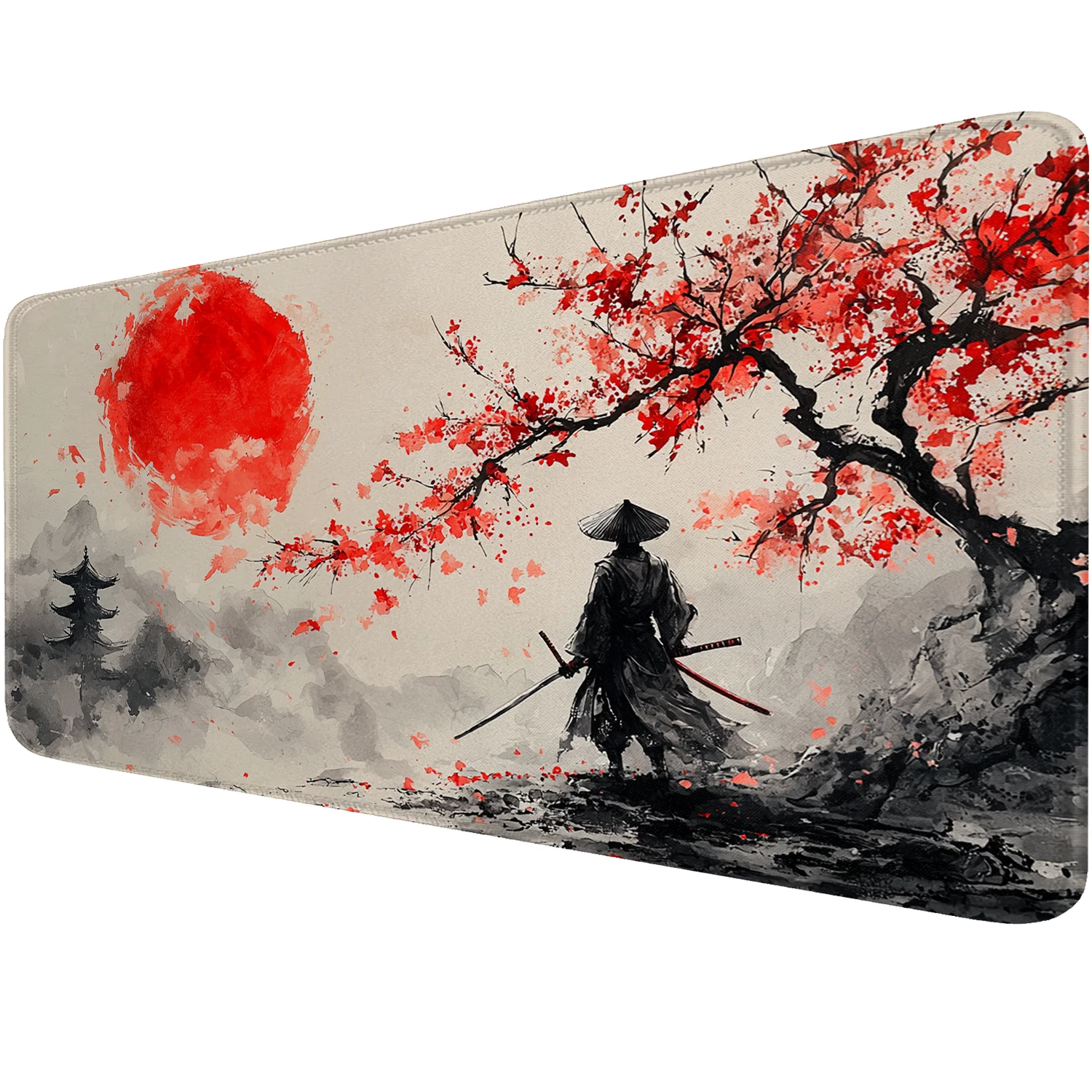 

Mouse Pad Large Anime Samurai Non-Slip Gaming Desk Mat with Stitched Edge Laptop Keyboard Desk Pad for Work Home Gaming mousepad