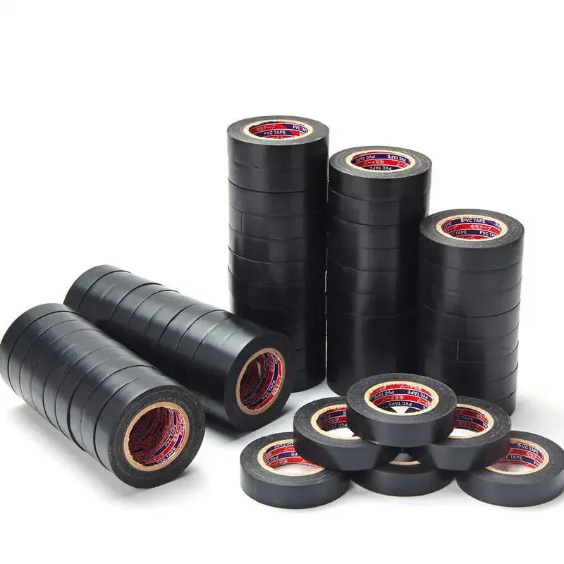 12M Black Flame Retardant Electrical Insulation Tape Electrician Wire High Voltage PVC Waterproof Self-adhesive Electrical Tape