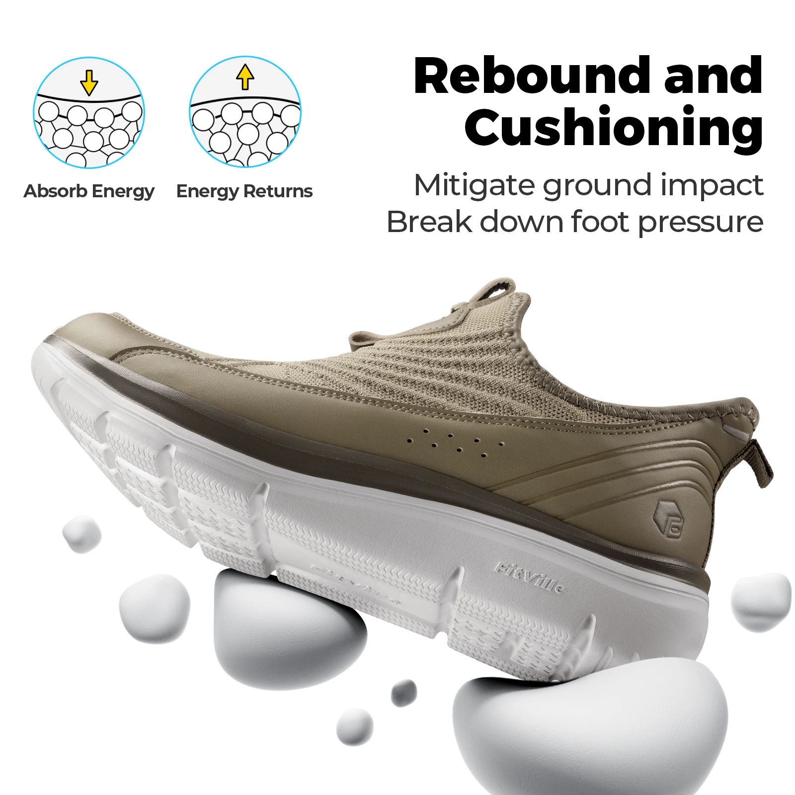 Men\'s Walking Shoes Lightweight Breathable Cushioning Athletic Sneakers FitVille Men main image 2