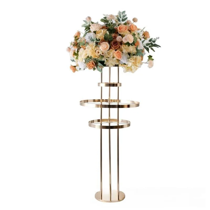 

Позолоченная подставка для свадебных цветов, центральная часть для главного стола, для свадебных душ и декора банкетов, высота 46 дюймов, 2/4 шт.