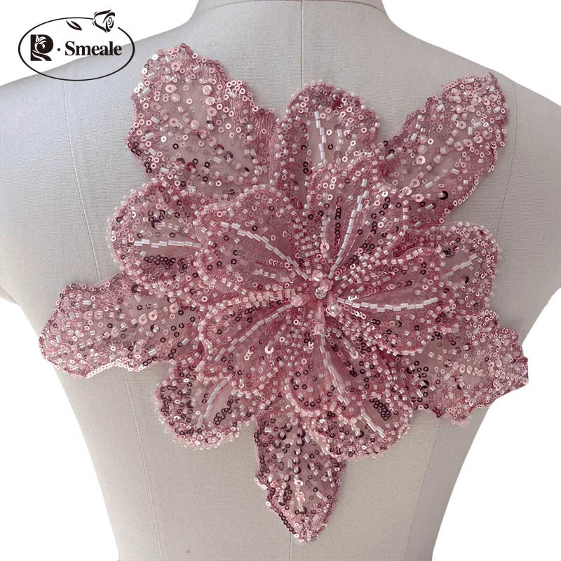 Dreilagige bestickte Perlen-Pailletten, große Applikation, große Blumen, DIY-Kleidung, Kleid, Heimdekoration, Aufnäher-Zubehör RS 253202 – Detail 21