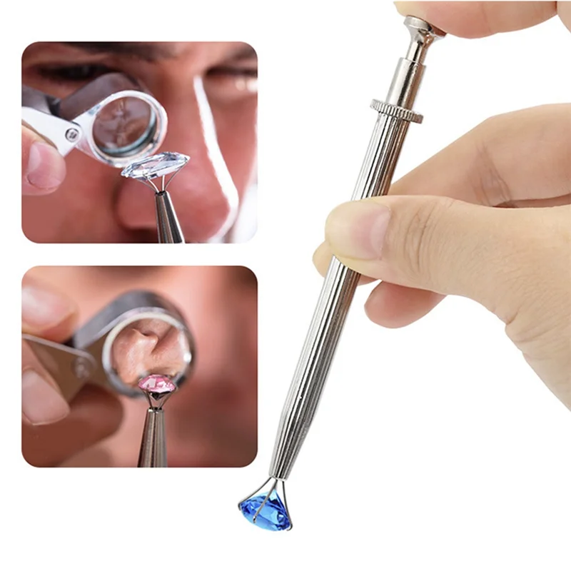 

A06K, 3 упаковки, алмазные пинцеты, держатель для ювелиров, инструмент для захвата, пинцет из нержавеющей стали, пинцет с алмазными когтями, пинцет с драгоценными камнями