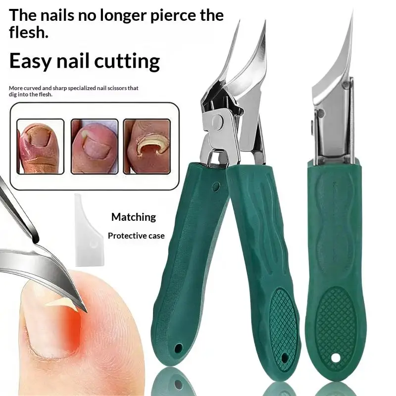 {+} Slant Edge Nail Trimmer Toenail Nail Scissors Wide Opening Anti-Splash Stainless Steel Professional Ingrown Toenail Tools