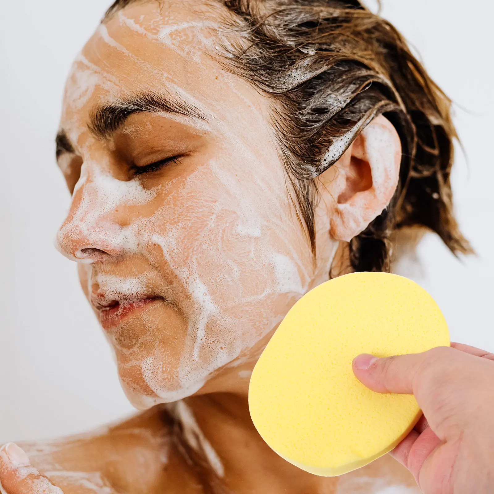 50Pcs Face Scrub Sponge Facial Washing Pad Powder Puff For Face Skin Care Natural Cleaning Ultra Soft Smooth Bubble