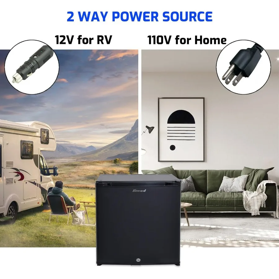 ثلاجة صغيرة مع قفل 12 فولت RV ثلاجة 1.0 قدم مكعب ثلاجة مدمجة 12 فولت/110 فولت بدون ضوضاء 12 فولت ثلاجة باب عكسي ممتص #2