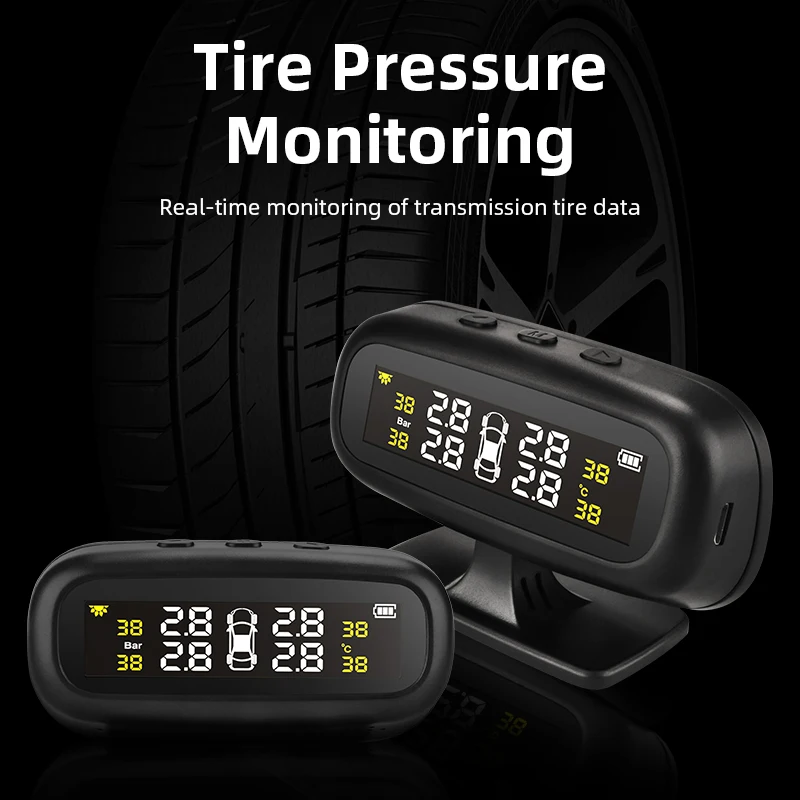 Jansite Solar TPMS Car Tire Pressure Alarm Monitor System Display Intelligent Temperature Warning Fuel Save 4 Sensors Auto Type