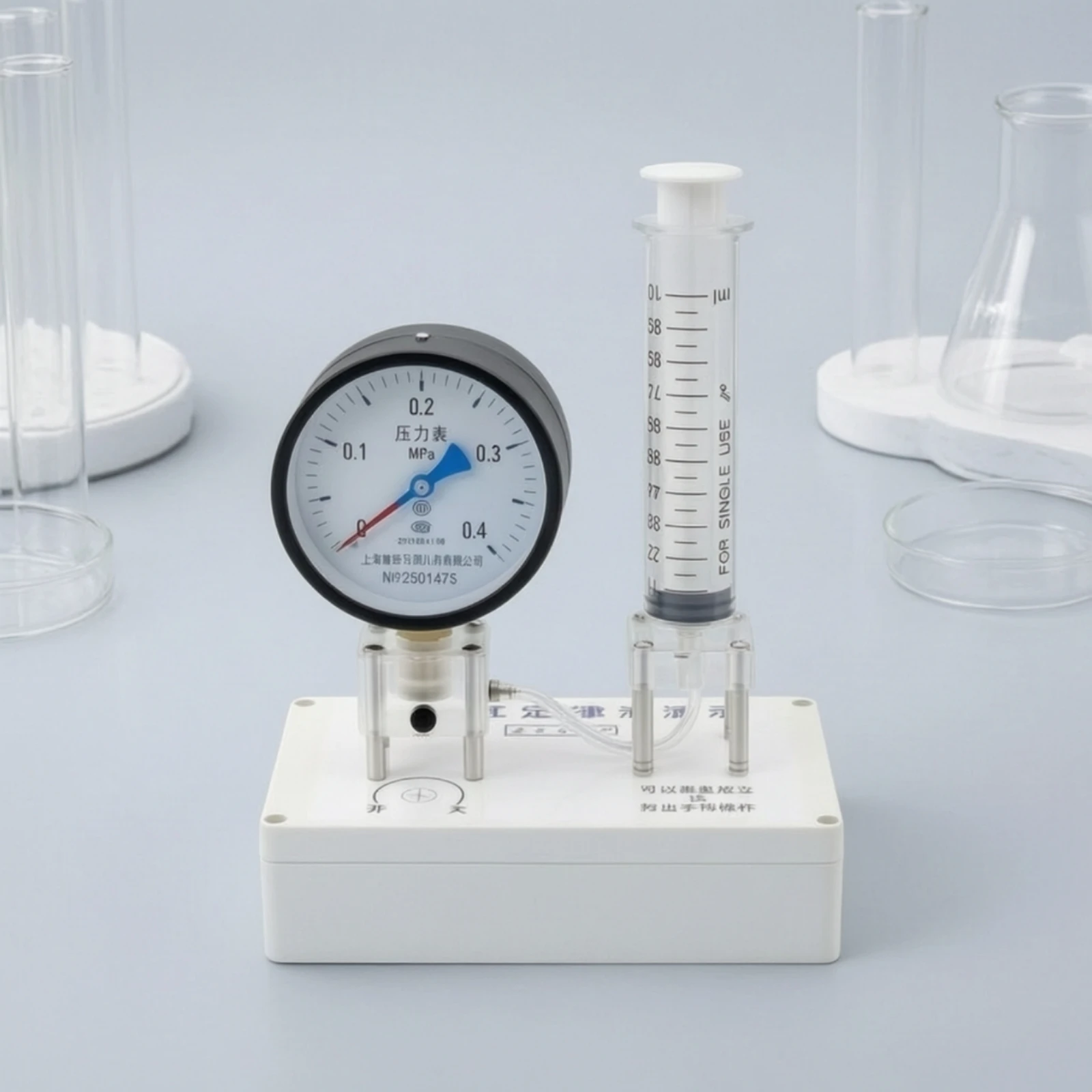 Boyle's Law Apparatus Graduated Gas Law Demonstrator with Syringe Teaching Instrument Clear for Teachers, Physics Classroom