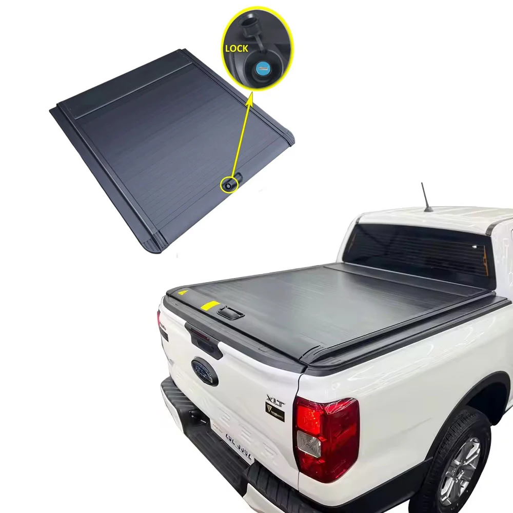

Pickup Bed Cover Retractable Aluminum Alloy Hard Tonneau Cover for ford Ranger F150 2023