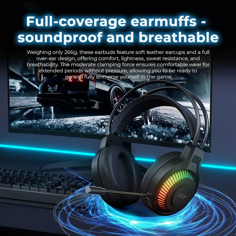 Słuchawki przewodowe RGB z efe – Retro Gaming Headset recenzja i cena