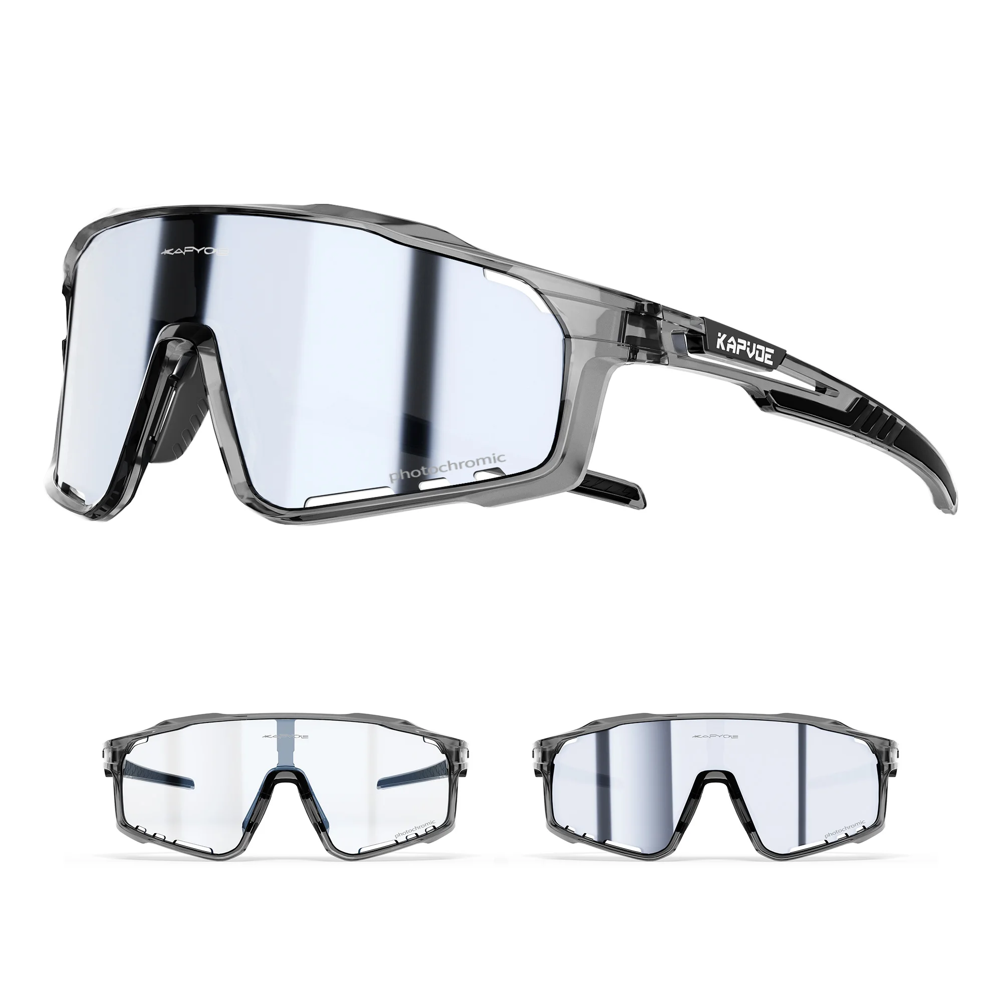Kapvoe Outdoor Photochrome Sonnenbrille Rennrad Brille Fahrrad Männer Frauen Sport Wandern Mountainbike UV400 Brille