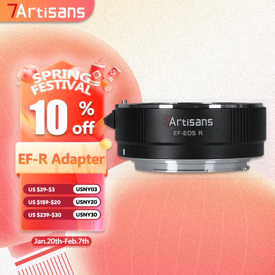 7artisans EF EF-S to EOS R Mount Autofocus Lens Adapter for Camera Photography Accessories Canon EOS R10 R7 R6 R5 C70 RP