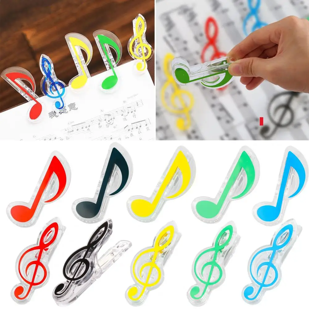 Office Stationery Musical Scale Shape Memo Paper Clip Index Bookmark for Office School Supplies Reusable Hollow Out Portable