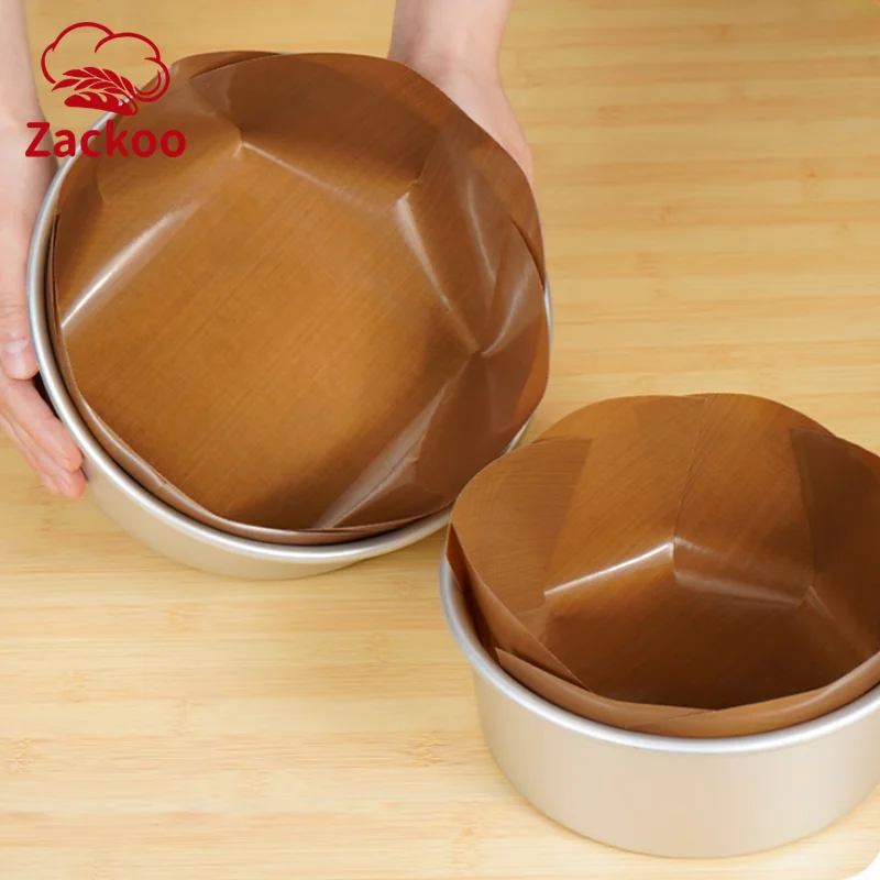 Zackoo 6/8inch Cropped Air Fryer Round Cake Oilcloth Baking Paper Mat Food Grade Reusable Easy Demoulding Mold Liner Sheet Tool