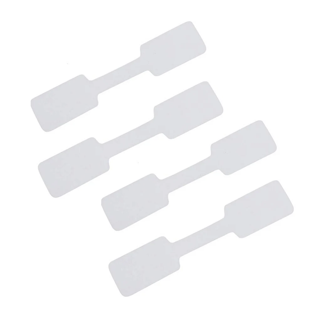 

200 Pcs Self Adhesive Labels Necklace Tags Jewelry Keyring Price Blank Hanging Double Sided Tape Residue Free Display Folder