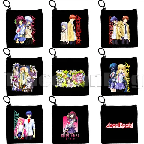 Carino Manga Angelo e Otonashi Yurippe Naoi Hinata Kanade Angel Beats Anime Regalo Ragazza Portamonete in tela Portachiavi Borsa Portafoglio